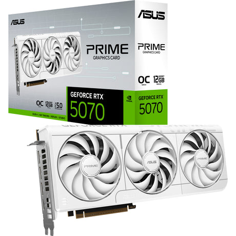 Tarjeta gráfica Asus Prime GeForce RTX 5070 OC blanca (blanca, 3x Display Port, 2x HDMI, DLSS 4)