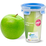 Recipiente para alimentos con cierre de clip Emsa taza de 0,35 l (azul transparente, redondo, ø 9,2 cm)