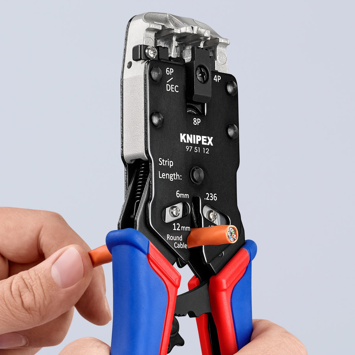 Knipex 975112 alicates de engarzar para enchufes occidentales - 200 mm