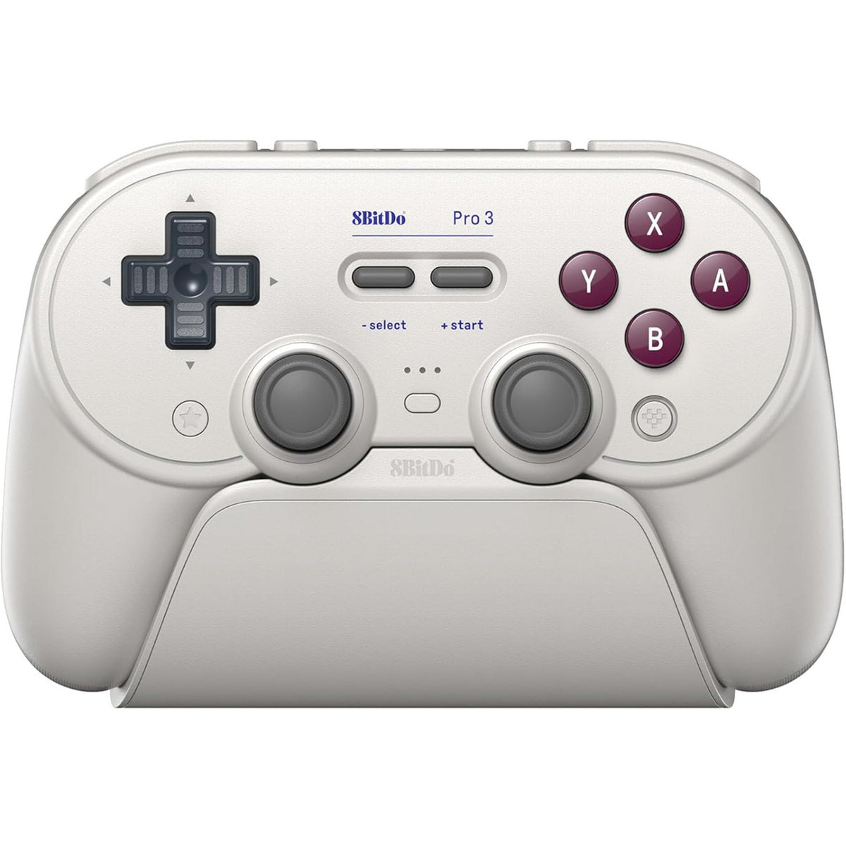gamepad bluetooth 8bitdo pro 3 (gris claro rojo, switch 1 2, pc, android, usb bluetooth 2.4 ghz)