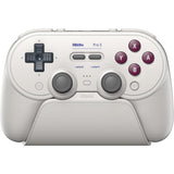 gamepad bluetooth 8bitdo pro 3 (gris claro rojo, switch 1 2, pc, android, usb bluetooth 2.4 ghz)