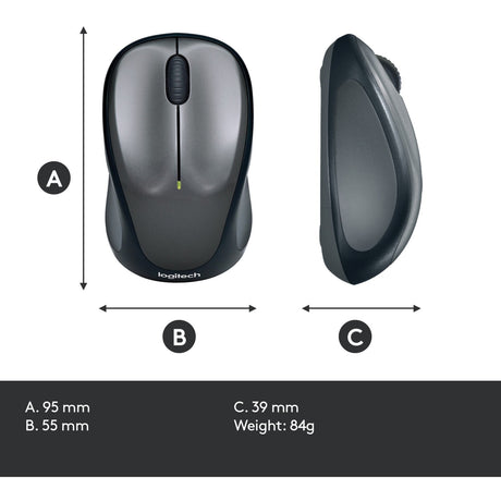 Ratón inalámbrico Logitech m235 (negro gris, nano receptor)