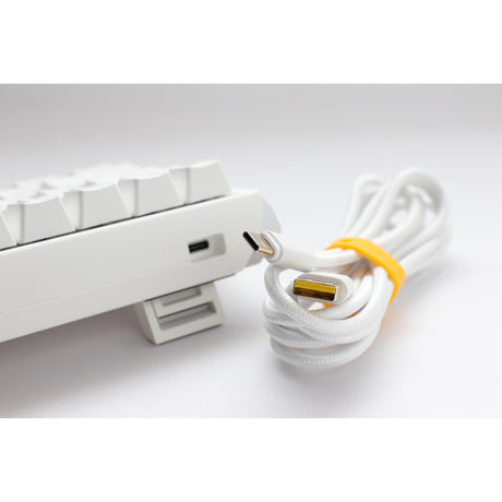 Teclado mecánico mini rgb blanco puro Ducky one 3 clásico (blanco, diseño estadounidense (qwerty), rojo cereza mx, 60%, led rgb, pbt de doble disparo, intercambiable en caliente, mecánica quack)