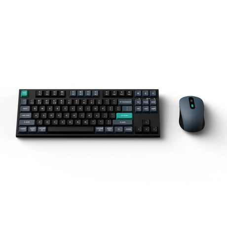 Conjunto de escritorio combinado inalámbrico con teclado Keychron b33 y mouse bm25 (negro, diseño estadounidense (qwerty), interruptores de tijera, 80% (tkl), abs, usb-c | 2,4 ghz | bluetooth, 400-2400 ppp)