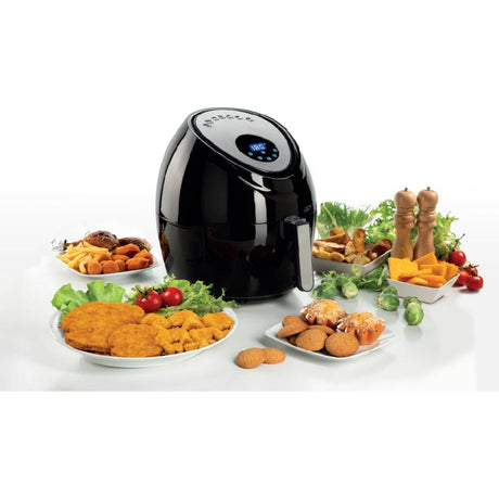 Freidora de aire caliente ariete airy freidora xxl (negra, 2,5 kg | 5,5 litros)
