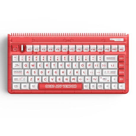 Teclado mecánico inalámbrico Iqunix OG80 Joy Vendor (gris, diseño estadounidense (QWERTY), Cherry MX Brown, 80% (TKL), LED RGB, intercambiable en caliente, PBT, 2,4 GHz | Bluetooth 5.1 | USB-C)