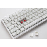 Teclado mecánico para juegos Ducky zero 6108 blanco puro rgb (blanco, diseño estadounidense (qwerty), azul cherry mx2a, 100%, leds rgb, pbt de doble disparo, intercambio en caliente, 2,4 ghz | bluetooth | usb-c)