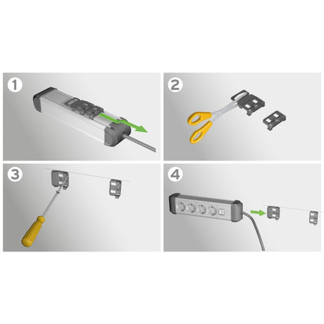 Brennerstuhl premium-alu-line enchufe con interruptor 10 vías 3m h05vv-f 3g1.5