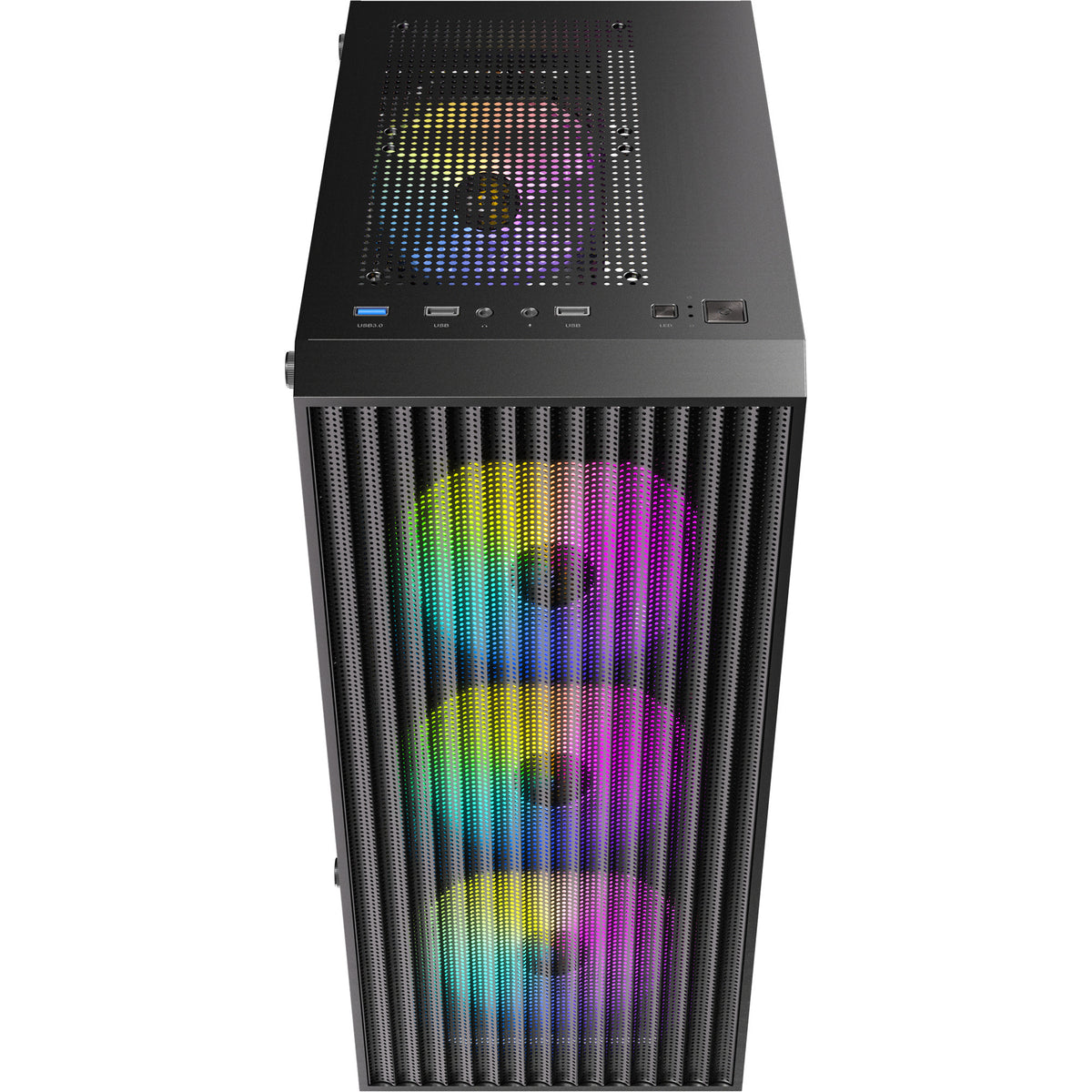 Antec ax27 rgb elite midi tower carcasa (negro | 3x usb-a | vidrio templado)