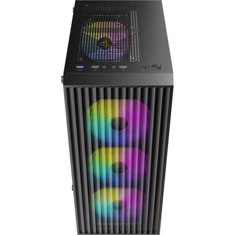 Antec ax27 rgb elite midi tower carcasa (negro | 3x usb-a | vidrio templado)