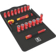 Juego de herramientas Wera 8100 sb vde 1 zyklop ratchet set (rojo amarillo, 17 piezas, aislado, con trinquete de conmutación, accionamiento 3 8, métrico)