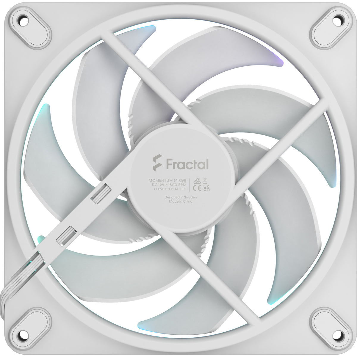Fractal design impulse 14 rgb ventilador de caja (blanco, 140 x 140 x 25 mm, pwm)