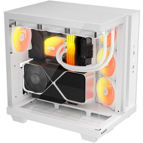 ¡Tranquilizarse! base de luz carcasa midi tower de 500 lx (blanco | 2x USB-A | 1x USB-C | RGB | ventana)