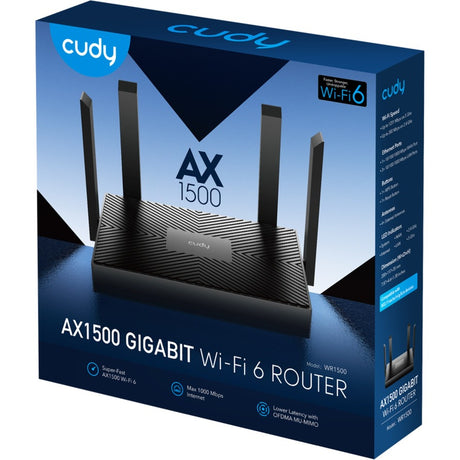 Enrutador cudy ax1500 gigabit wi-fi 6 (negro, aplicación)