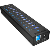 Hub USB Icy box ib-ac6113 (negro, 13x USB 3.0, 1x puerto de carga USB)