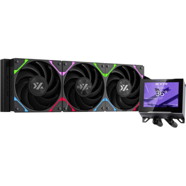 Xyz pc gear hydroview aio 360 refrigeración por agua (negro, argb, pwm)