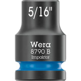 Wera 9608 tapa con banda magnética b impactador imperial 1 llave de vaso (negro verde, 9 piezas)