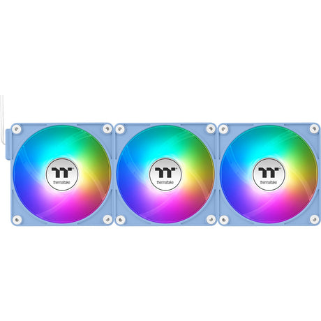 Thermaltake ct120 ex inversa argb sync ventilador de refrigeración para pc hortensia azul (paquete de 3 ventiladores) ventiladores de caja (azul claro, 3 piezas, 120 x 120 x 25 mm, pwm)