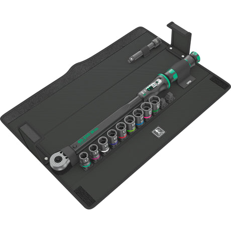 Wera click-torque c 3 set 2, 1 2 llave dinamométrica (negro verde, 11 piezas, con trinquete reversible)