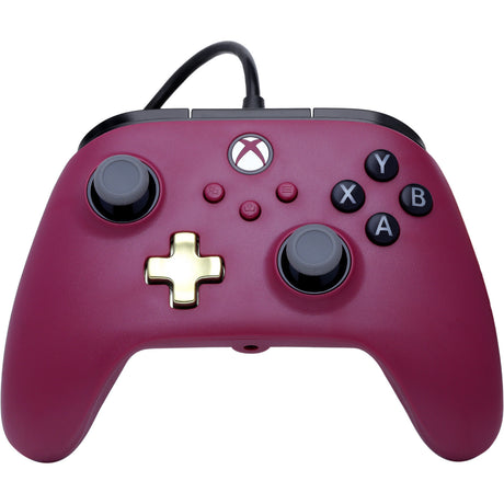 Controlador con cable Powera Advantage Plus para Xbox Series X|s - Rubí (rojo oscuro, Xbox Series X|s, Xbox One, PC)