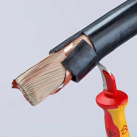 Cuchillo de desmontaje Knipex 9855sb (rojo amarillo, 180 mm)