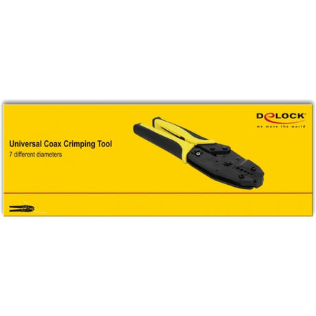 Delock alicates de engarzado coaxiales universales (negro amarillo, 7 diámetros)