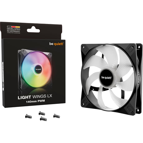 ¡Tranquilizarse! Light Wings lx pwm rgb ventilador de caja (negro, 140 x 140 x 25 mm)