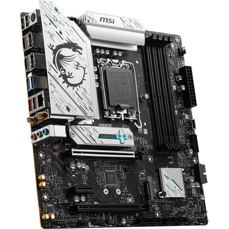 Placa base MSI B760M Gaming Plus WiFi Socket 1700 (negro plateado, RAID, 2,5 GB LAN, Wi-Fi 6e, BT, Sonido, µATX)