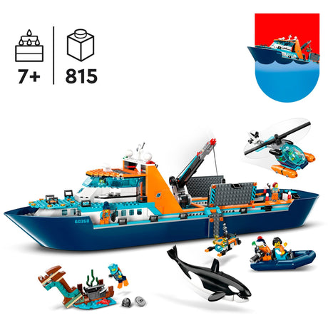 Lego city - juguete de construcción de barco de investigación polar (60368)