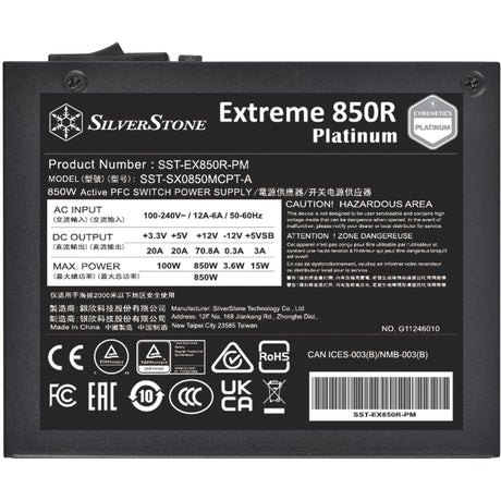 Fuente de alimentación modular Silverstone sst-ex850r-pm de 850 vatios (negro, 2x pcie)