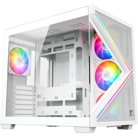Carcasa Xyz PC Gear Qubex Midi Tower (blanca | 2x USB-A | 1x USB-C | Vidrio templado)