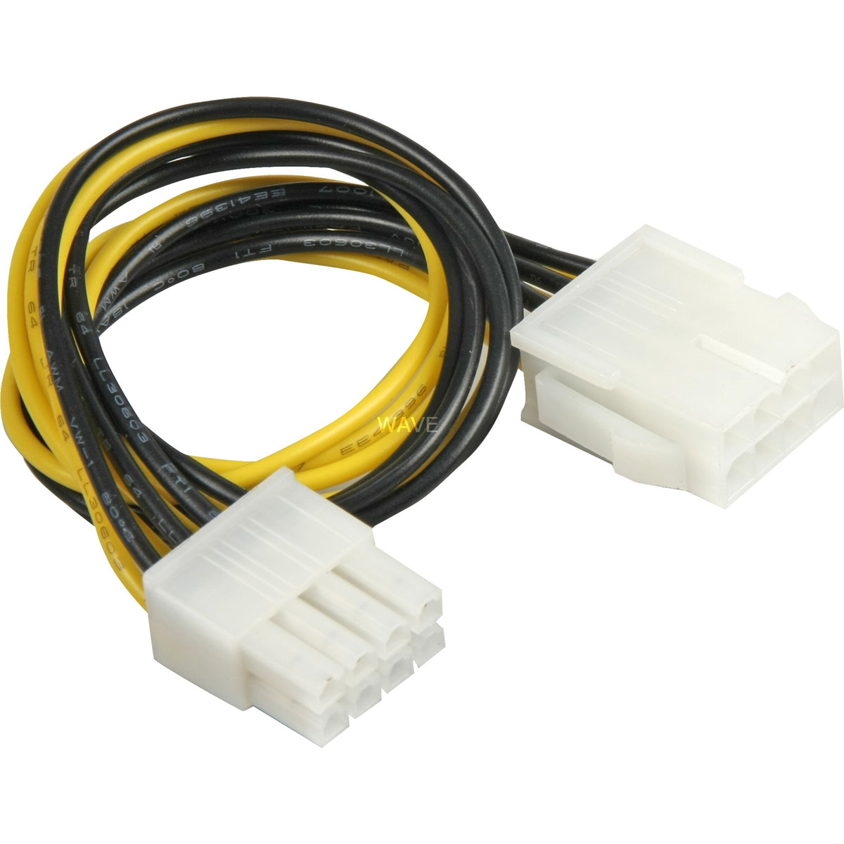 Cable alargador Goobay eps de 8 pines (negro amarillo, 0,28 metros)