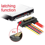 Delock enchufe de alimentación sata de 7 pines + molex de 4 pines> adaptador de ángulo recto sata de 22 pines (negro rojo)