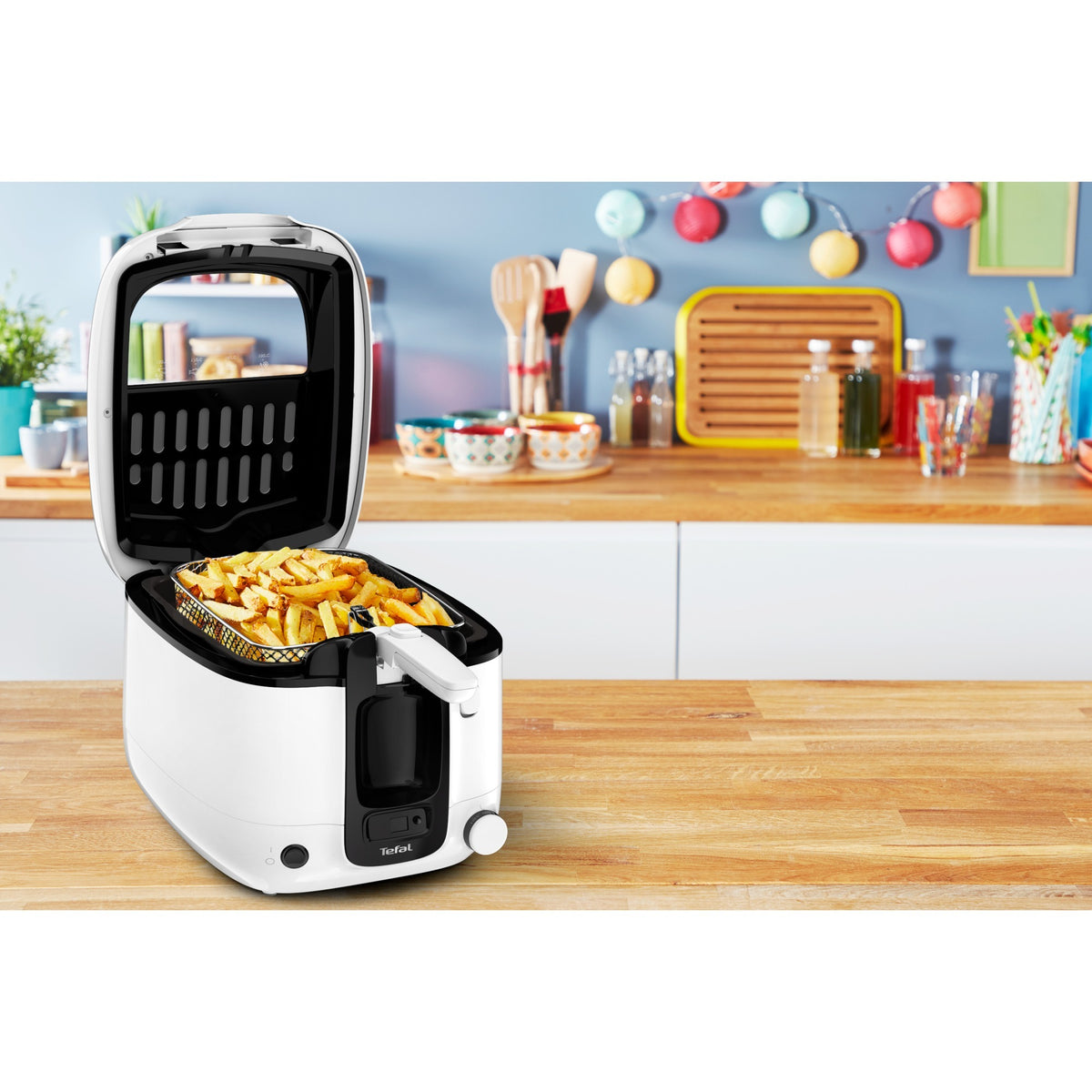 Freidora Tefal super uno fr3140 (blanco negro, 2,2 litros)