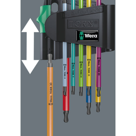 Juego de llaves hexagonales Wera torx 967 9 tx bo multicolor 1 sb (9 piezas, torx t8 a t40)