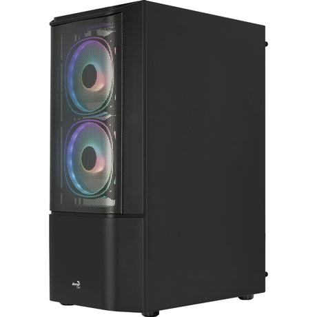 Carcasa torre midi Aerocool quantum mesh v3 (negro gris | 3x USB-A | RGB | ventana)