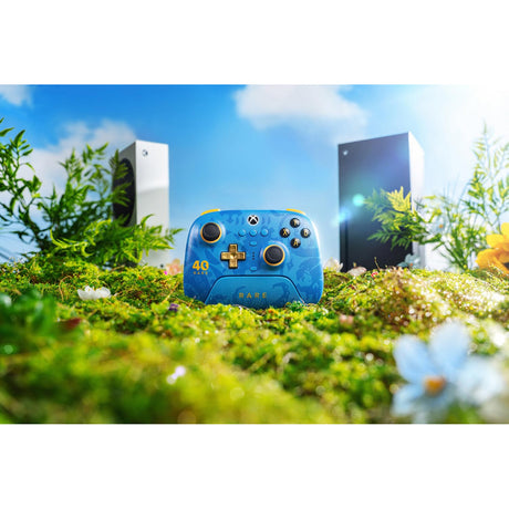 Controlador 8bitdo ultimate de 3 modos para xbox - rara edición del 40 aniversario (oro azul, xbox series x|s, xbox one, pc, bluetooth usb-c 2,4 ghz)