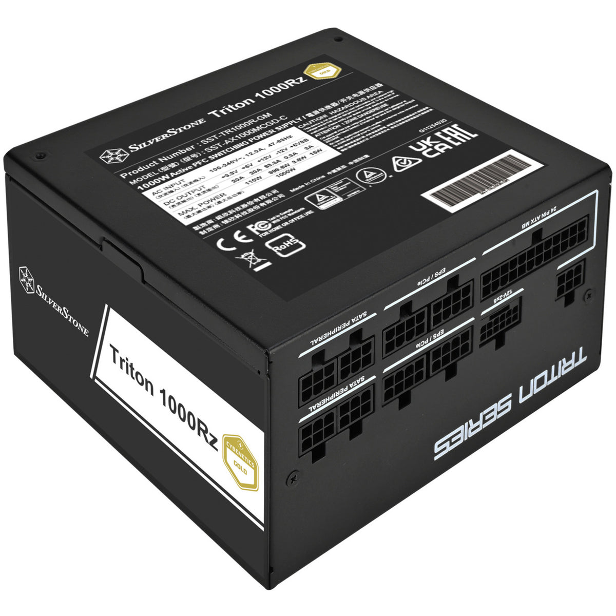 Fuente de alimentación modular Silverstone triton 1000rz de 1000 vatios (negro, 1x 12v-2x6, 4x pcie)