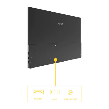 Monitor Aoc 16t20e2 15.6 (negro, 1x mini HDMI, 1x USB-C, audio)