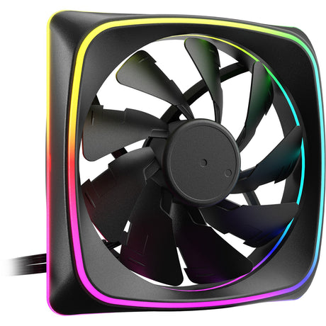 Sharkoon Shark Lights RGB PWM ventilador con caja (negro, 120 x 120 x 25 mm)