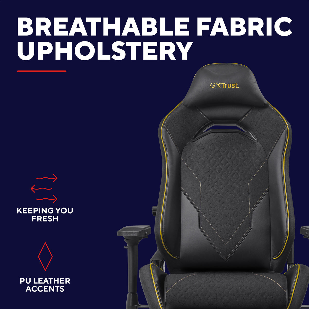 Trust GXT 721 Ruya Pro Premium Cómoda silla gaming (Negro Amarillo)