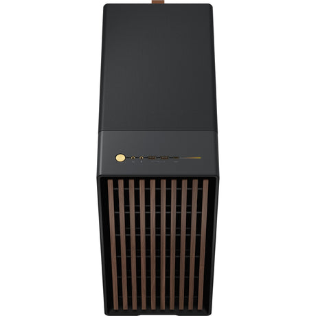 Carcasa de torre midi norte con diseño fractal (color madera negra | 2x USB-A | 1x USB-C | vidrio templado)