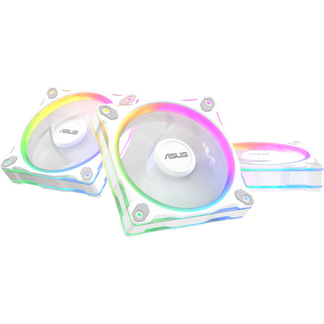 Ventilador inverso asus prime mr120 argb - paquete triple de ventiladores de caja (blanco, 3 piezas, 120 x 120 x 28 mm, 3 piezas)