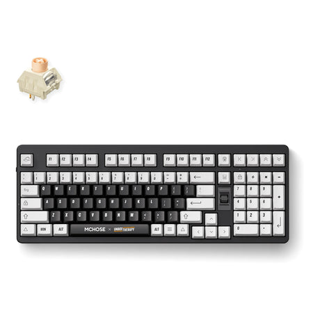 Terapia Mchose x unbox - teclado mecánico ut98 (100%, terapia clásica, interruptor de crema helada, rgb, intercambio en caliente, 2,4 ghz | usb-c | bluetooth)