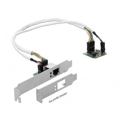 Delock adaptador de red mini pcle i o pcle de tamaño medio 1x gigabit lan (perfil bajo)