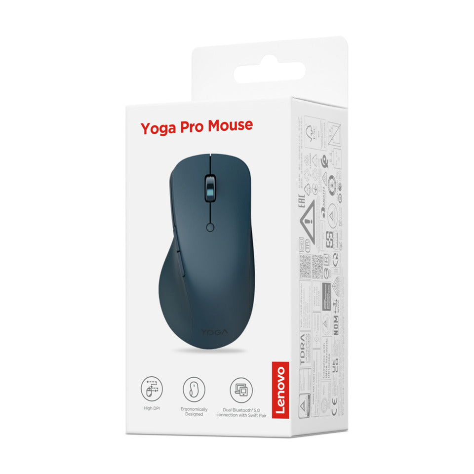 Ratón Lenovo yoga pro (turquesa, 800 - 4000 ppp, Bluetooth USB-C)