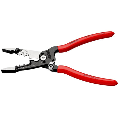 Alicates multifuncionales pelacables Knipex | para electricista | modelo americano | recubierto de plástico - 13 71 8