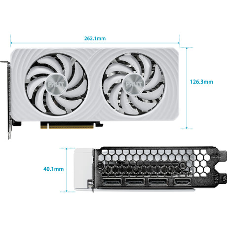 Tarjeta gráfica palit geforce rtx 5060 oc blanca de 8 gb (blanca, dlss 4, 3x display port, 1x hdmi 2.1)