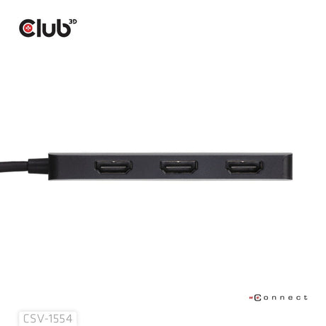 Adaptador Club 3D USB-C a Triple HDMI MST Hub 4K60Hz (negro)