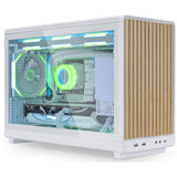 Carcasa midi tower Lian li a3-matx blanca (edición madera) (color madera blanca | 2x USB-A | 1x USB-C | vidrio templado)